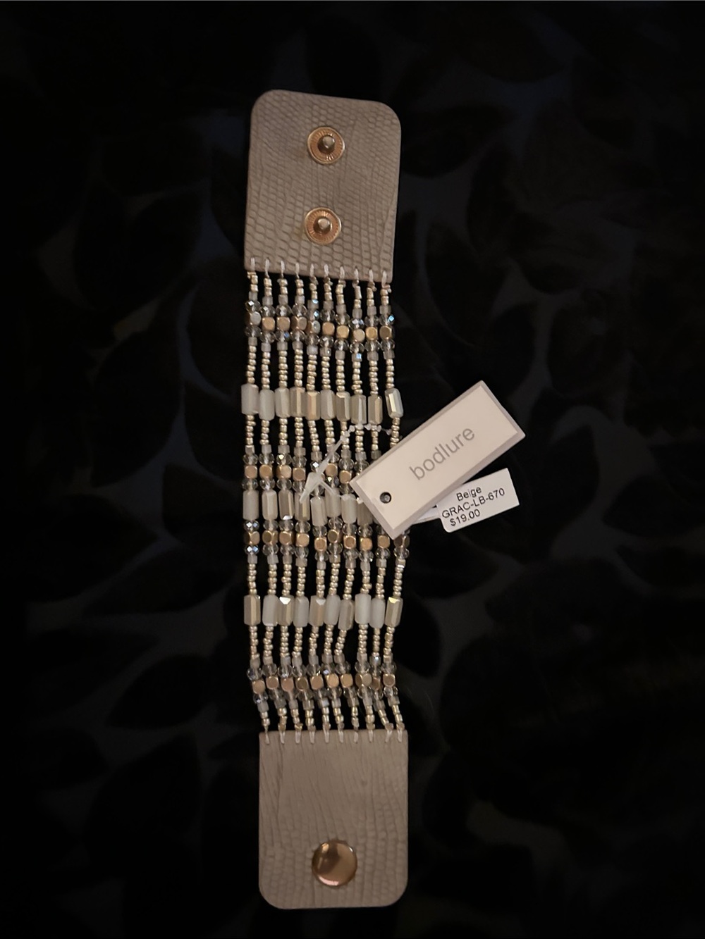 b.o.c. () Beaded Elastic Bracelet in Beige